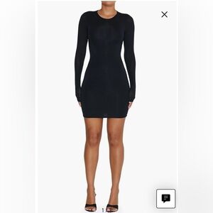 Black Long Sleeve Micromodal Body-Con Dress